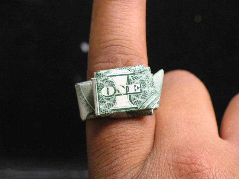 How to fold an Origami Dollar Diamond Ring | eHow.com